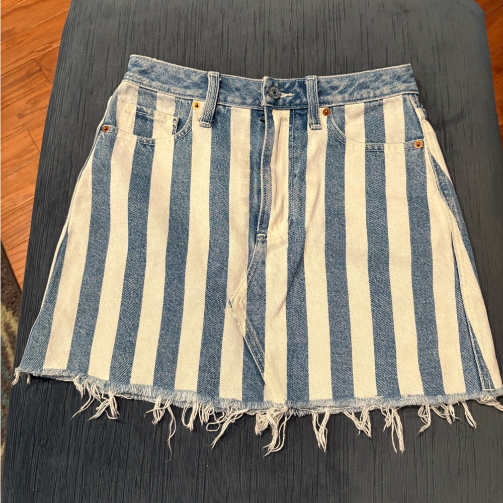 Abercrombie & Fitch striped denim skirt